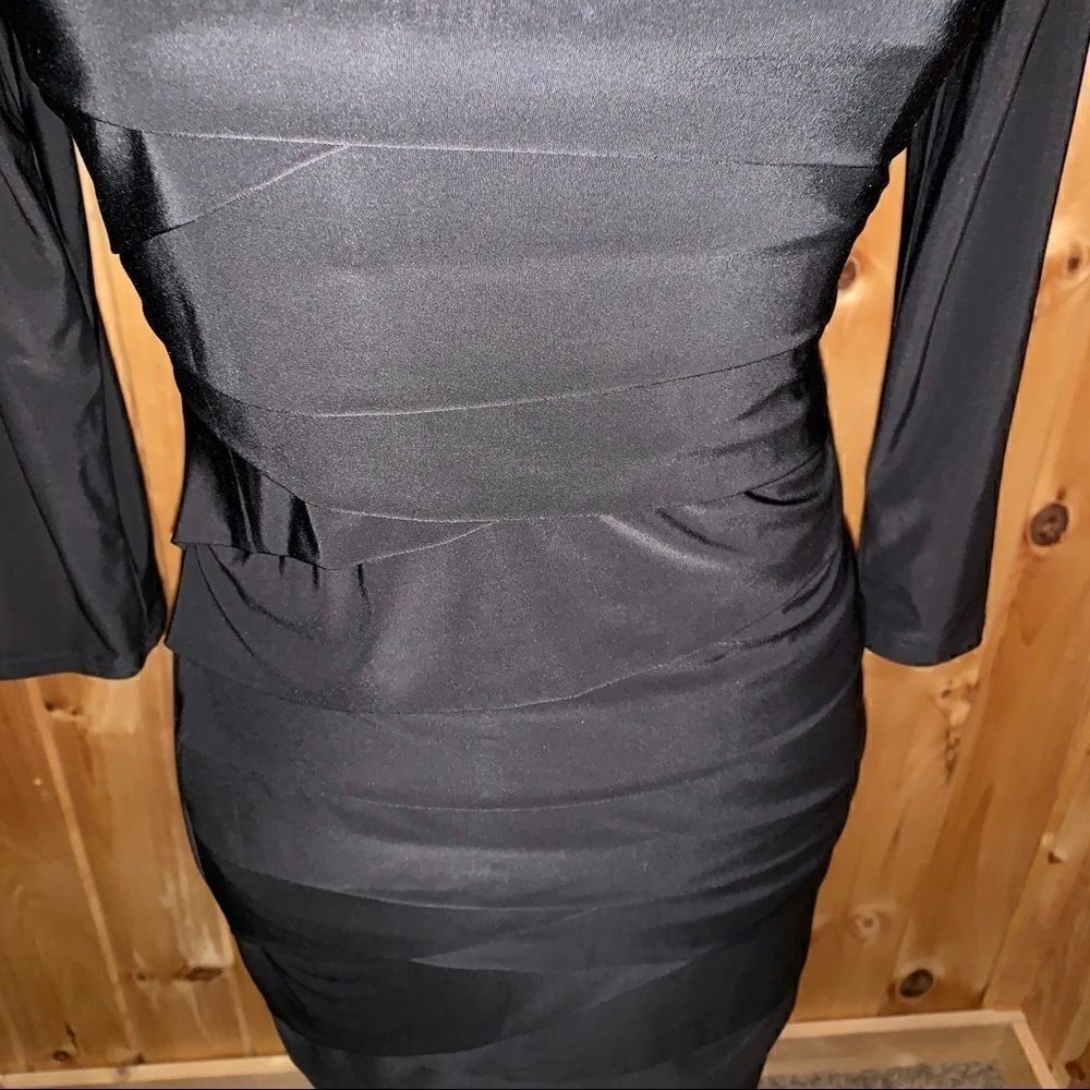 Bisou Bisou black long sleeve bodycon dress 8 - Picture 3 of 8